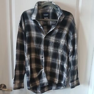 Mens Wrangler Button Up Longsleeve Shirt Size L
